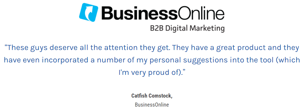 testimonial from Catfish Comstock