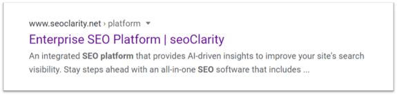 SERP for SEO Platform 1